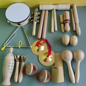 幼儿园奥尔夫打击乐器小学生音乐器材启蒙教具响板沙锤铃鼓双响筒