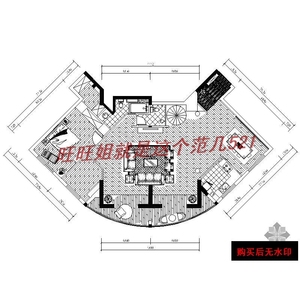 新古典风格一室一厅装修cad图纸(含效果)