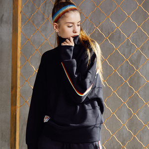 umbro茵宝女装高领卫衣秋季卫衣女套头运动休闲上衣蓝色16