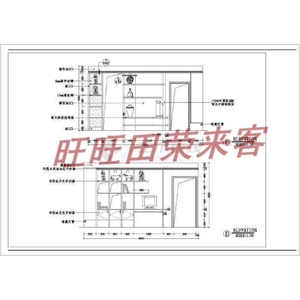 某地一室一厅住宅户型装修施工平面cad图装潢dwg图装修cad图