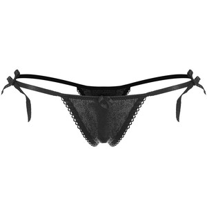 性感t字裤丁字裤女 系带可调可爱少女日系透m蝴蝶结内裤女可撩可s