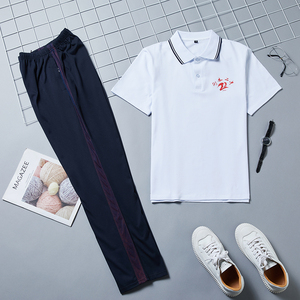 2022年新品夏装衡水二中至臻五中学生短袖纯棉宽松校服运动服套装