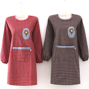 罩衣女上衣大人长袖厨房家用做饭干活穿围裙纯棉时尚工作服女秋冬