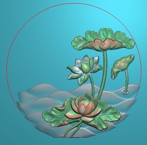 玉石电脑雕刻精雕图圆形