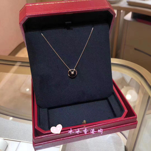 香港直播代购 cartier卡地亚黑玛瑙幸运符项链女小号玫瑰金吊坠