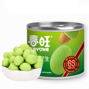春旺多味鱼皮花生米芥末味零食山东花生休闲食品零食120g*4罐