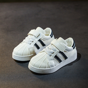 儿童小白鞋男童鞋板鞋网面透气2021年夏季新款女童单网宝宝贝壳鞋