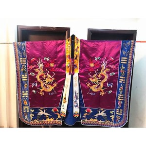 紫色道袍 道服 道士法衣 金丝法衣 双龙法衣 双龙高功衣 道教用品