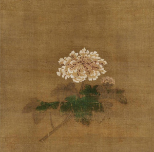 佚名牡丹图立轴29x30花鸟画仿古画复制册页小品宋画书房玄关挂画