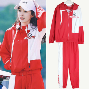 秋冬奔跑吧第二季邓超杨幂颖跑男同款套装连帽休闲情侣运动服女