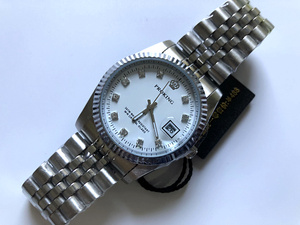 2022新款皇冠proking情侣手表 全银色珠点防水男士钢带商务石英表