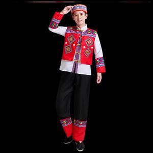 春莲哈尼族男装少数民族特色传统表演服舞台舞蹈演出服装成人套装