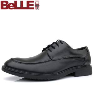 belle/百丽男鞋春款真皮系带英伦商务正装男单皮鞋牛皮时尚婚鞋潮