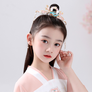 发冠古风流苏步摇儿童公主头饰束发簪子女童古装发簪配饰品14人付款