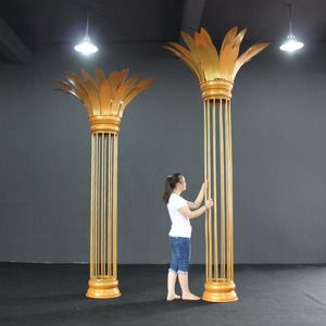 铁艺罗马柱摆件欧式婚礼罗马尼亚柱子婚庆主舞台背花架金色拱门