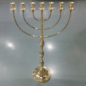 五饼二鱼大号金灯台纯铜铸烛台可调节高度节日金灯台装饰摆件摆设