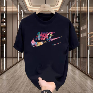 Nike耐克全棉短袖男夏季2024新款运动休闲半袖重磅圆领t恤男白色
