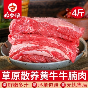 牛腩新鲜牛肉4斤国产黄牛肉雪花鲜切牛腩块家用生鲜冷冻