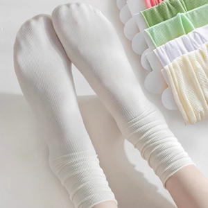堆堆袜女夏季冰冰袜女中高筒袜薄款ins潮百搭白色冰丝袜夏中筒袜