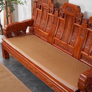 新中式红木沙发垫夏季凉席椅垫实木椅子座垫防滑三人位藤席客厅