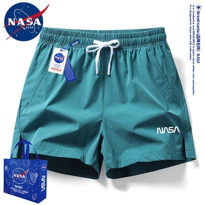 NASA三分短裤男夏季宽松冰丝裤男士薄款休闲速干跑步运动四分裤子
