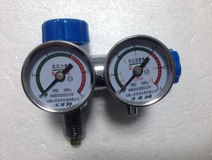 医 家用2 4 7升氧气瓶配件 氧气阀门 减压/ 压力 流量 表双表