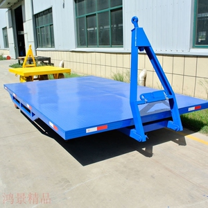 物流仓储四轮转向牵引平板车汽车牵引平板拖车重型叉车牵引工作台