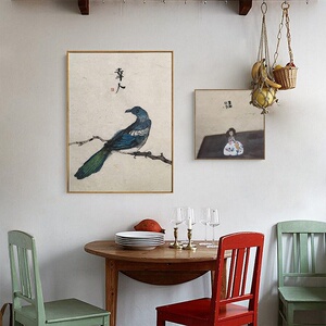 现代简约饭店餐厅墙面装饰挂画新中式歹厅单幅壁画新中式餐桌墙画