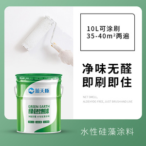 蓝天豚水性硅藻泥l室内墙面漆家用乳胶漆自刷净味电视背景墙艺术.