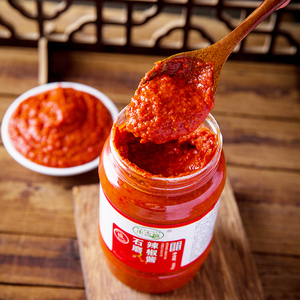 安徽特产超辣石磨辣椒酱600gx2瓶装农家辣椒糊香辣拌饭拌朝天椒酱