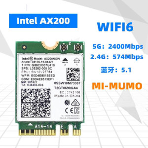 wifi6 Intel AX200 AC无线网卡M.2 NGFF双频千兆2400M5.2蓝牙005