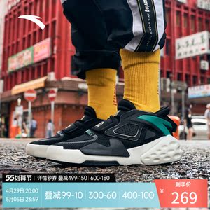 安踏新霸道系列男2019新鞋秋季透气网面鞋潮流休闲板鞋运动鞋男女