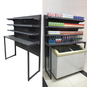 美宜佳雪糕柜货架超市冰柜货架冰箱上方展示架便利店牛奶面包架