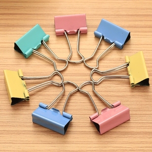 彩色办公长尾夹大小号黑色燕尾夹15/25/32/41/51mm凤尾夹铁票夹子