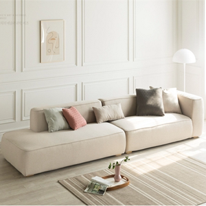现代简约科技布贵妃转角沙发组合小户型韩式网红奶油白色布艺沙发