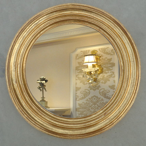 新款欧式浴室镜美式复古黑色圆形卫浴镜化妆镜装饰玄关镜壁挂镜子