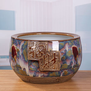 陶瓷聚宝盆带盖