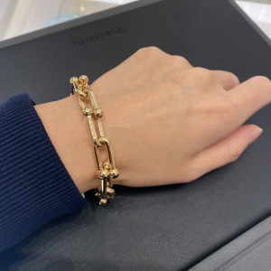 法国代购tiffany/蒂芙尼hardwear系列手链 18k玫瑰金 链条款手镯