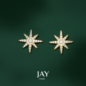 jay六芒星耳钉女小众设计感2022年新款潮耳饰轻奢高级感气质耳环