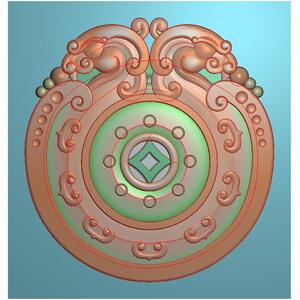 玉石电脑雕刻精雕图圆形