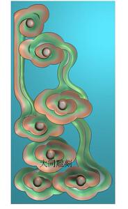 镂空祥云角花云彩云朵吉祥云边角牙板云纹精雕图浮雕灰度电脑雕刻