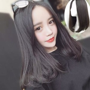 假发女中长直发自然逼真中分刘海齐肩圆脸韩国梨花头内扣锁骨发型