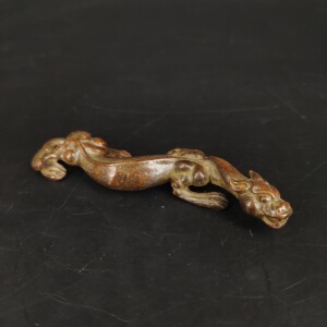 同款货源巨茂旗舰店天猫实心黄铜上古神兽螭龙一对吉祥招财桌面小