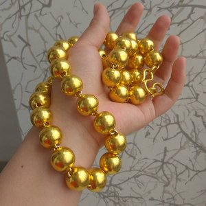 黄金佛珠项链男士粗款