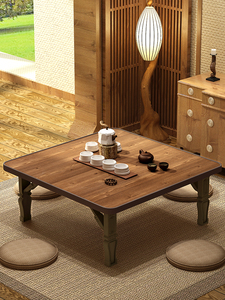 折叠桌炕桌家用餐桌地桌矮桌飘窗榻榻米桌床上折叠方桌韩式小饭桌