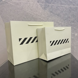 off ow white 白卡纸袋手提袋 潮牌购物袋 礼品袋淡浅绿色鞋盒袋