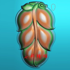 金枝玉叶精雕图jdp灰度图bmp浮雕图玉雕立体挂件树叶叶子花件6702