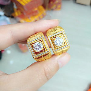 戒指男个性24k黄金999戒指男士镶钻指环潮男越南沙金老凤祥云