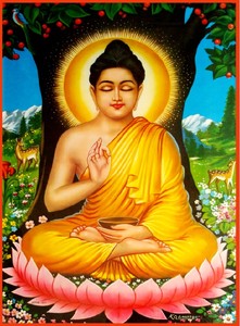 结缘释迦摩尼佛像画挂画开光释迦牟尼佛像画像图供奉相纸双面塑封