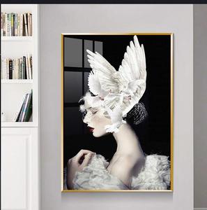 奢简约装饰画人物现代女人头像墙狐走廊过道玄关墙画设计师壁画